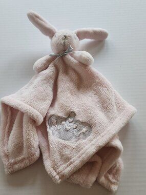 Blankets and Beyond   lovey security blanket bunny crown embroidery
